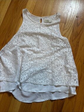 Abercrombie & Fitch Ivory Lace Overlay Tank